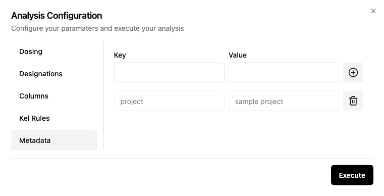 Meta data configuration input