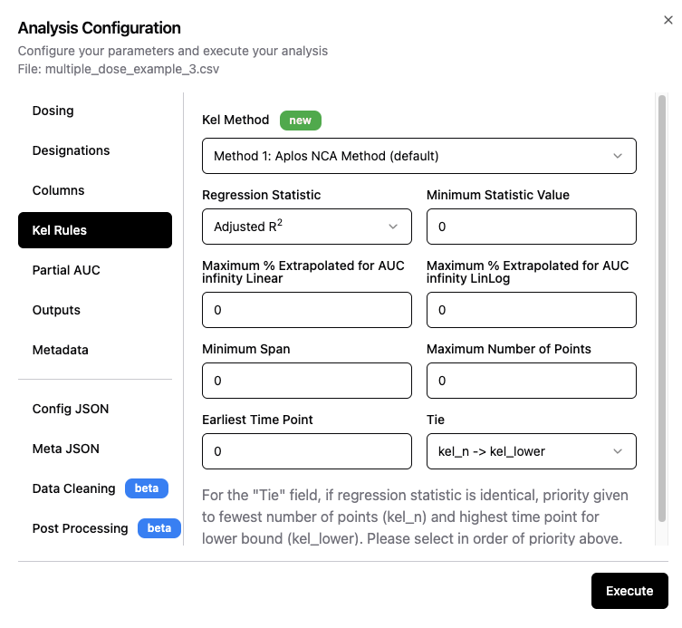 Kel configuration input